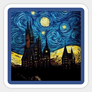 Starry Night Wizarding School Van Gogh Sticker